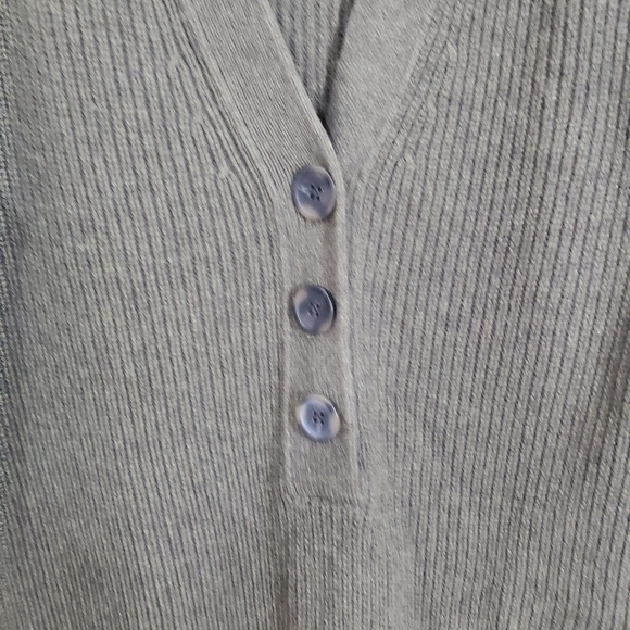 Madewell Womens Henley Sweater Dress Merino Wool Blend Olive Green Brown Size XS - Picture 5 of 10